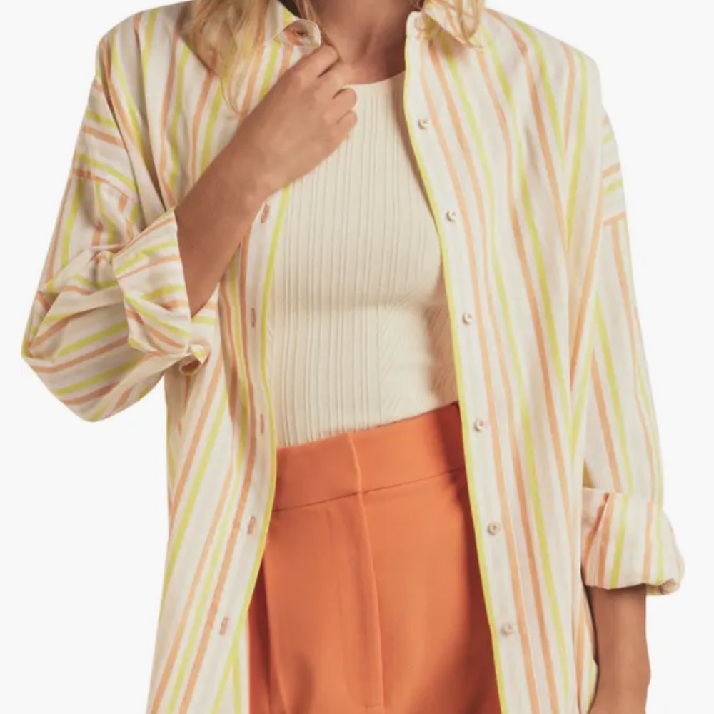 Favorite Daughter Button Down Stripe Shirt